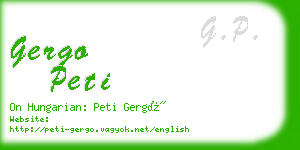 gergo peti business card